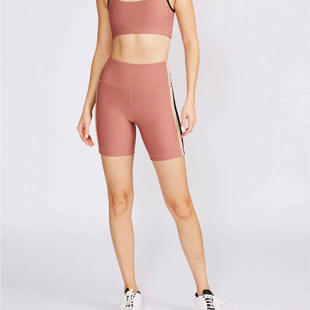 Pink Mid-Thigh Biker Shorts